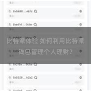 比特派体验 如何利用比特派钱包管理个人理财？