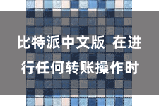 比特派中文版  在进行任何转账操作时
