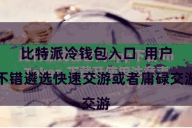 比特派冷钱包入口  用户不错遴选快速交游或者庸碌交游